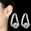 1 Pair Drop Earrings Cubic Zirconia Inlay Arc-Shaped Design Earrings Lightweight Comfortable Wearing Women Earrings Jewelry Gift