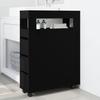VidaXL Meuble étroit de salle de bain à roulettes noir, rangement de salle de bain étroit, rangement étroit pour salle de 855269