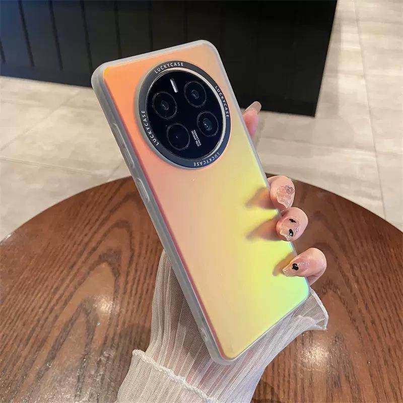 

Laser Gradient Suitable for Huawei Mate60 Matte Phone Case P50pro Anti-drop HONOR 90 Couple Case 40 mate60pro