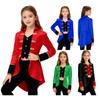 Boys Pirate Captain Halloween Costume Swallow Tailed Top Color Block Design Gold Webbing Decoration
