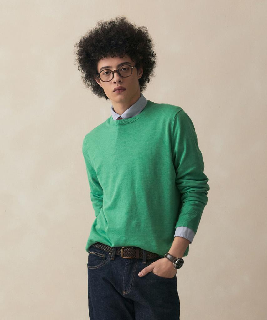 BROOKS BROTHERS Supima Cotton Crew Neck Sweater (Green) (Bbwrmm8660Ifs)