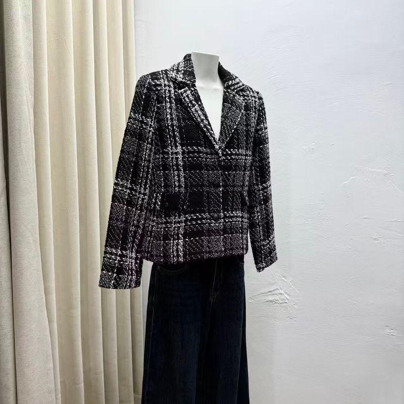 

Export Pure Yuan Black and White Contrast Color Weave Fabric Accessible Luxury Classic Style Jacket Black and White grid 8