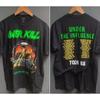 Basis Schwarz Nachgedrucktes T-Shirt Overkill Band Unter dem Einfluss Tour 88