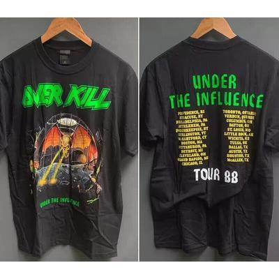 Basic Black Reprinted Tshirt Overkill Band Under The Influence Tour 88
