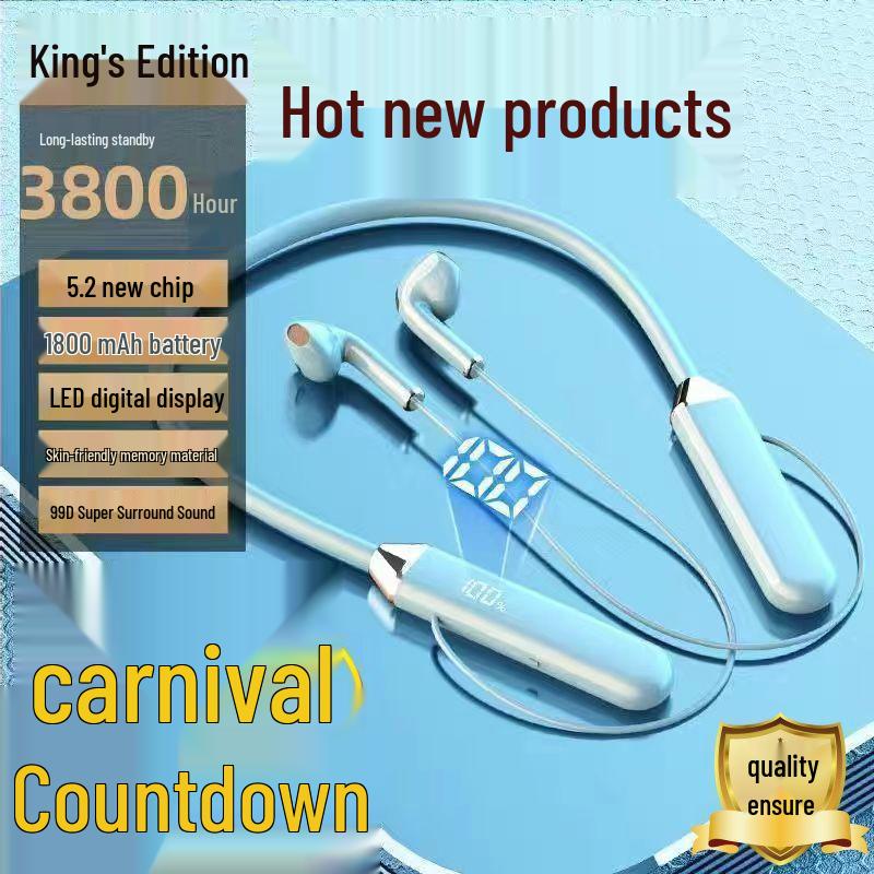 Wireless Sports Neckband Bluetooth Headphones with Long Battery Life, Universal Fit, Non-Slip Design