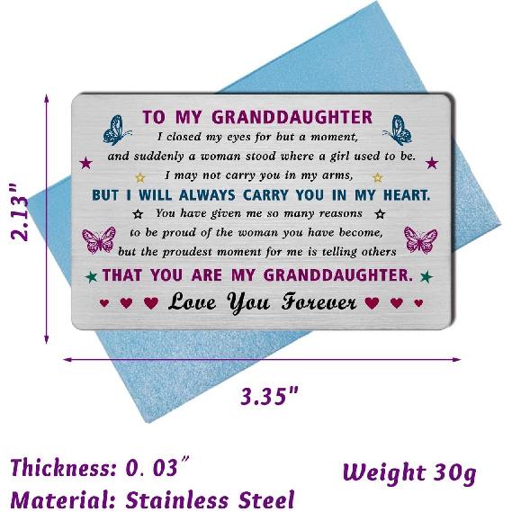 EE&YU Granddaughter Card Gifts - Adult Granddaughter Birthday Valentines Day Card, I Love My Granddaughter Gifts, Proud Granddaughter Present