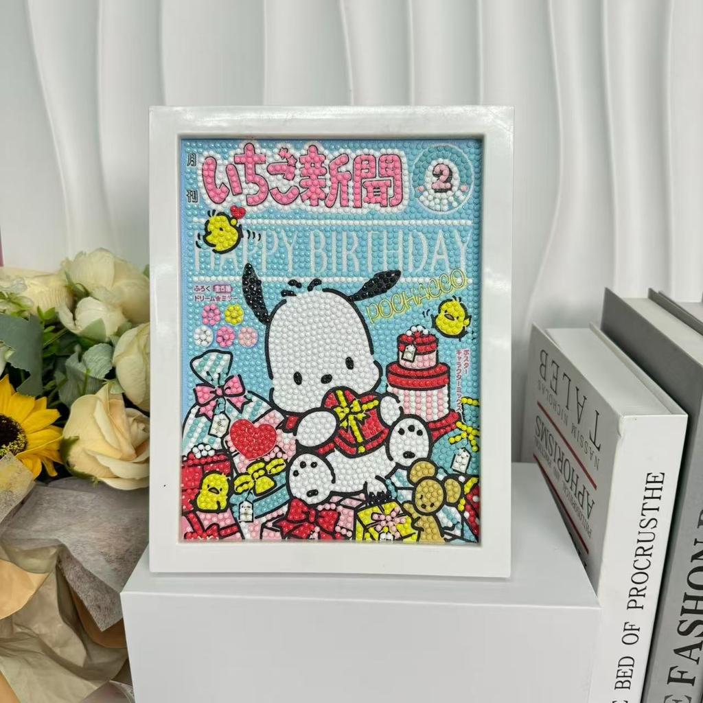 Children'S Diamond Painting Framed Handmade Diy Material Bag Sanrio Diamond Paste Painting Concentration Toy