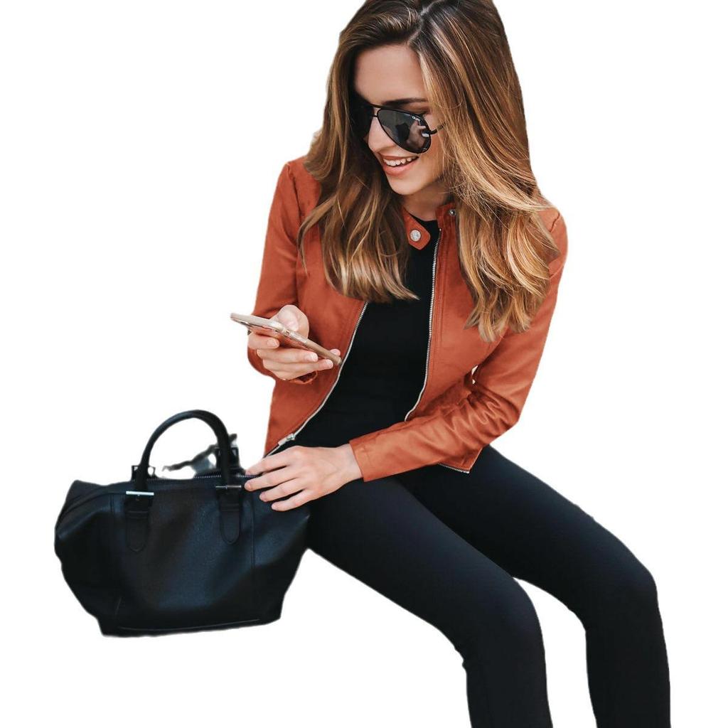 2025 Europäische & Amerikanische Herbst/Winter Damenmode Lederjacke