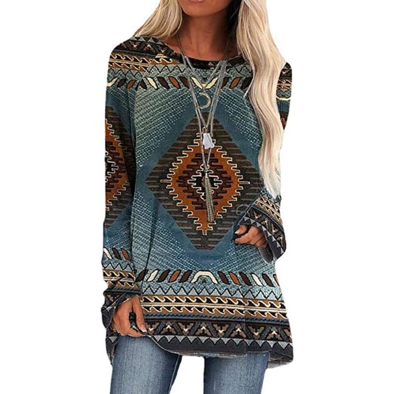 

Модная женская футболка с геометрическим узором, 3D-принтом, оверсайз, с длинным рукавом, женские длинные полосатые топы, футболки, женские туники, одежда XL