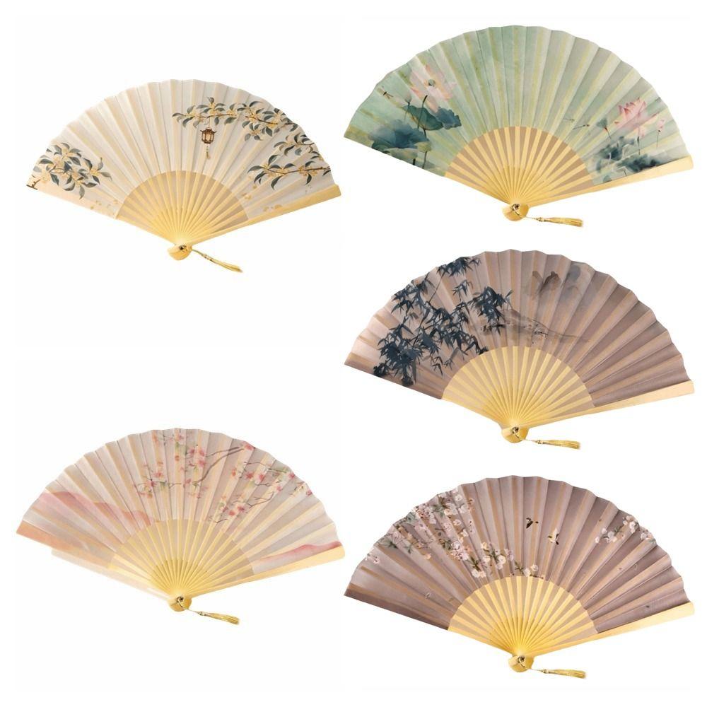 Chinese Style Hand Fan Collapsible Dance Fan Portable Folding Handheld Fan  Party
