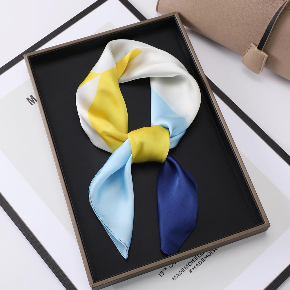 New Spring Travel 70 Small Silk Scarf Imitation Silk Square Scarf Women's Fashion Chain Small Scarf High Grade Scarf