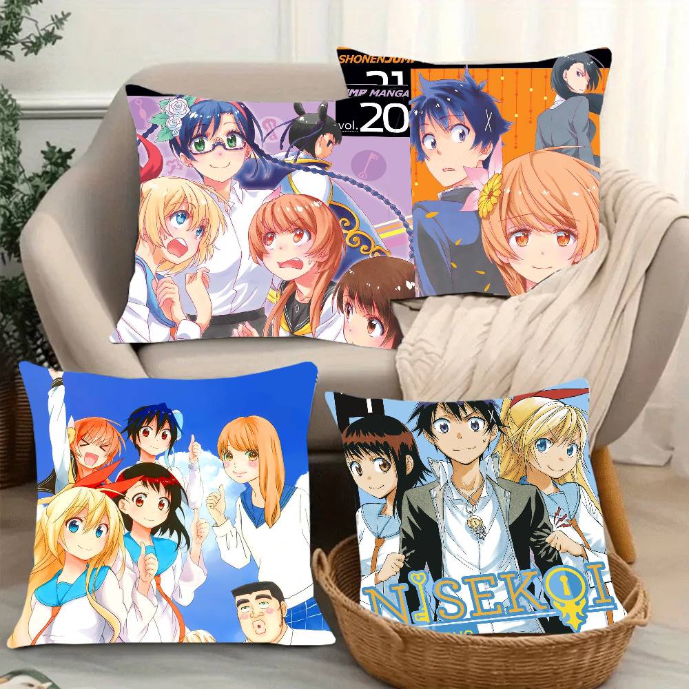 Anime N-Nisekoi Kissenbezug Heimdekoration Überwurf für Sofa Bett Auto Zimmer Dekoration Geschenkidee