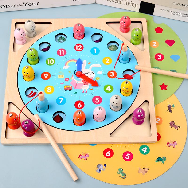 

Double-Sided Beaded Fishing Clock: Toddler Learning & Parent-Child Teaching Aid