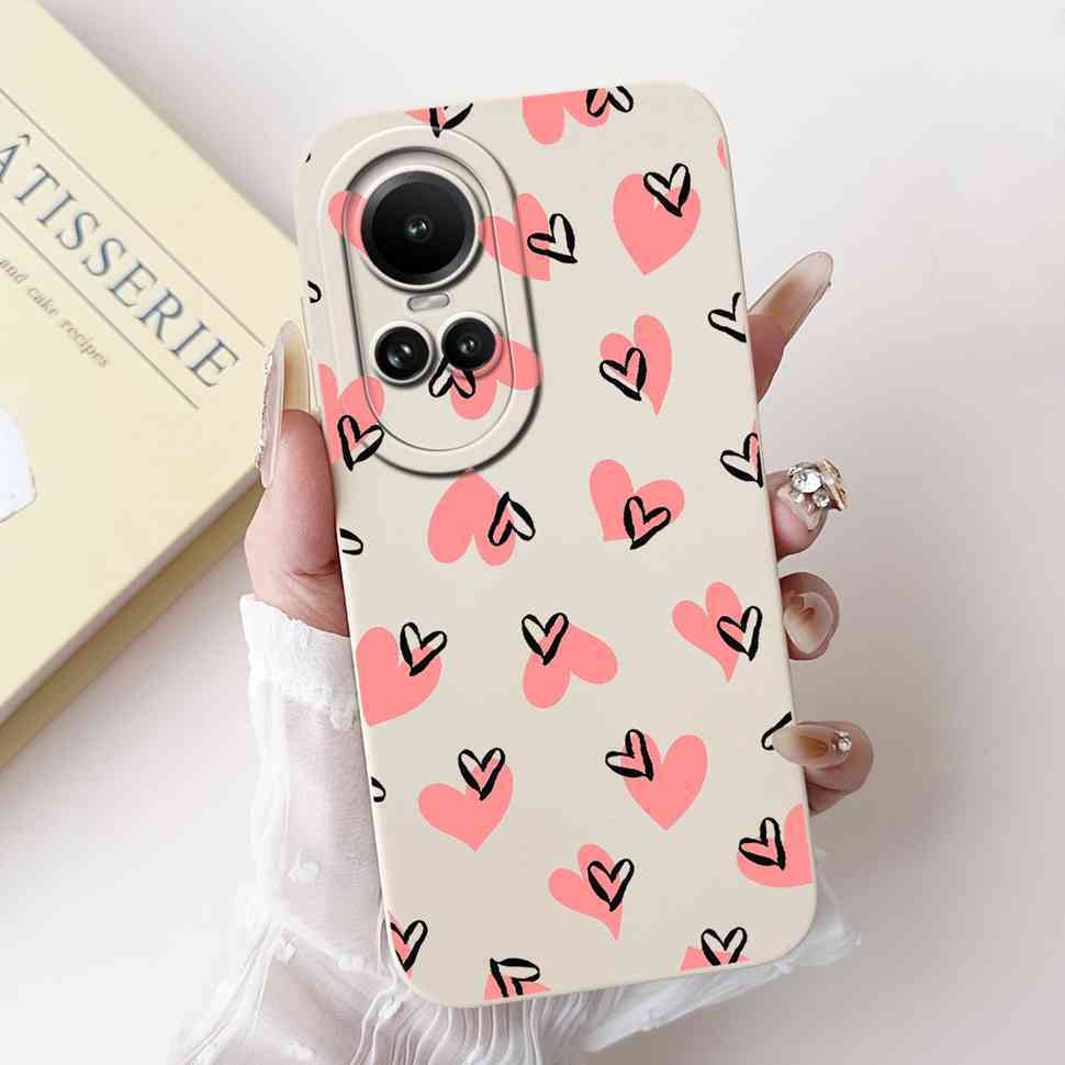 For Oppo Reno10 5G CPH2531 Case Luxurious Rose Cute Rabbit Soft Silicone Cover For Reno10 Pro 5G CPH2525 6.7" Global Phone Shell