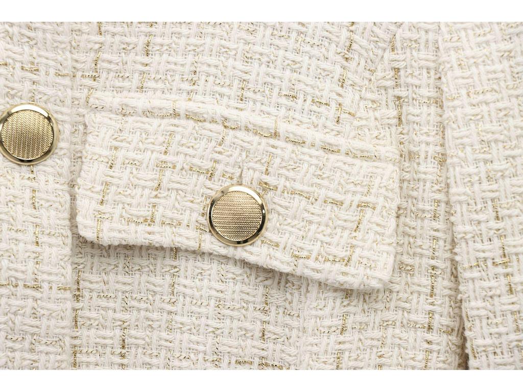 2025 Spring Women's European & American Style Long Sleeve Round Neck Casual Suit Jacket