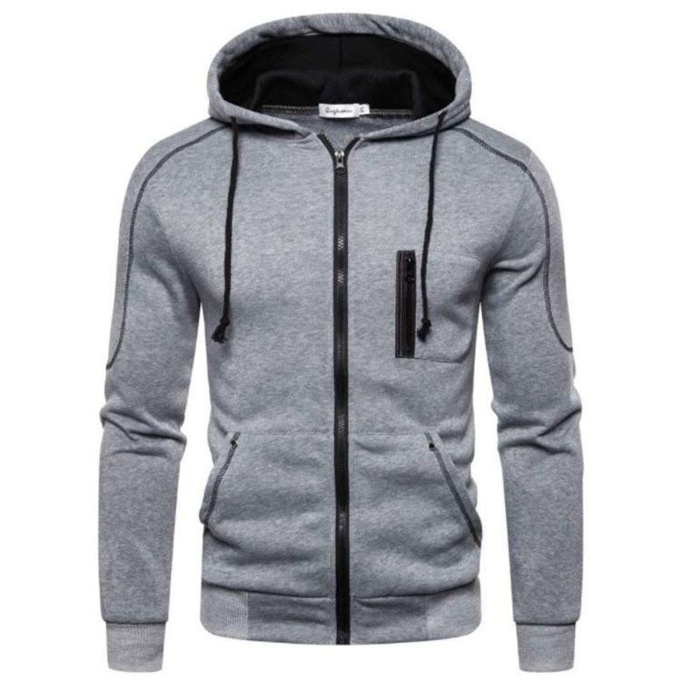 Herren Casual Sport Reißverschluss Hoodie Mantel Einfarbig Strickjacke Sweatshirt für Herren Kleidung Sportbekleidung Slim Fit Freizeitjacke