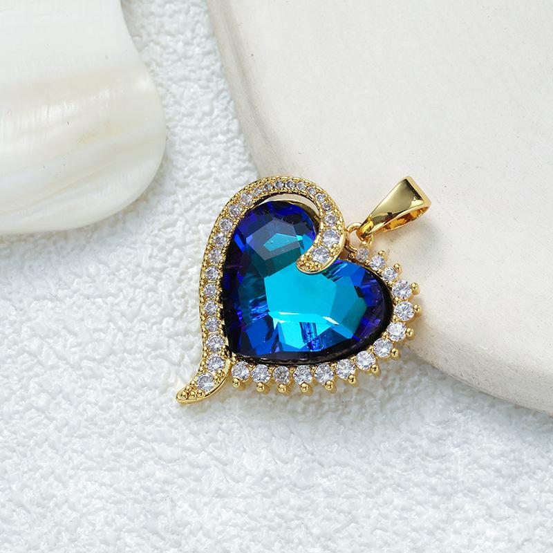 

Ретро-стиль дворца, темперамент, полный бриллиантовый кулон, цветной драгоценный камень, медное покрытие, инкрустированное золотом, циркон, ожерелье, женские аксессуары