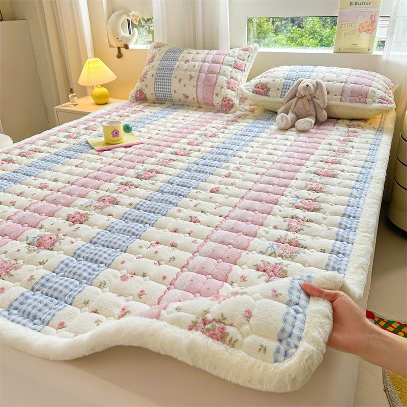 

Матрас-подушка из молочного бархата для домашнего использования, зимний коралловый бархатный матрас для тепла и утолщения 90x200cm