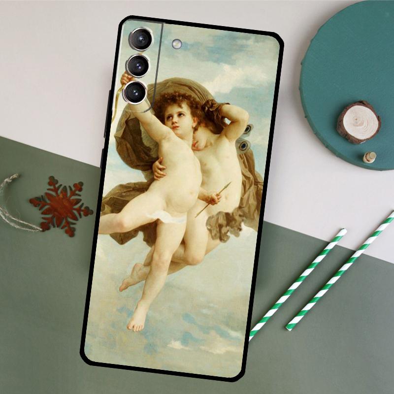 Angel Cupid Art Paint Phone Case For Samsung Galaxy S26 S24 Ultra S20 S21 S22 S23 S25 Plus S10 S25 FE Back Cover