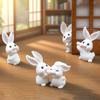 8 Pcs Rabbit Fairy Garden Accessories Mini Resin White Bunny Figurine Miniature Rabbit Animal Figures for Spring Easter Egg Fillers Party Supplies