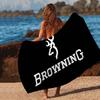 Manta de Microfibra com Logo B-Browning Secagem Rápida Toalhas de Praia Impressão Oversized Super Absorvente Manta Toalha de Piscina