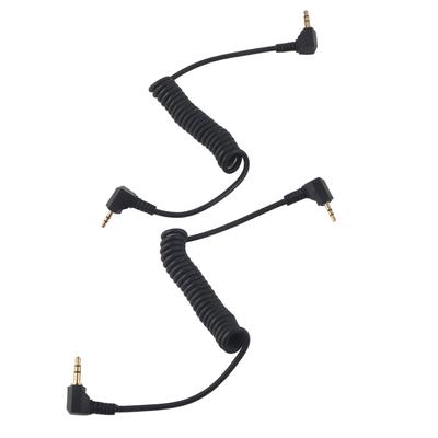 2pcs 3.5mm To Male Flash C1 Sync Cable 3.5mmC1 Flash Trigger Coiled Cable for EOS 70D Camera
