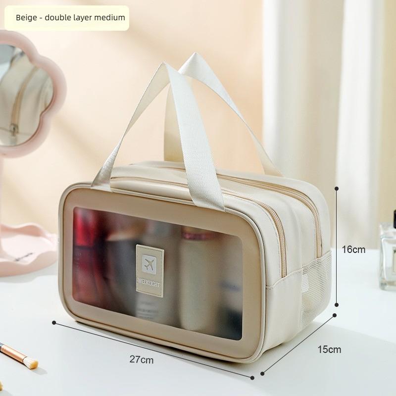 Women's Portable Cosmetic Storage Bag with Wet and Dry Separation, New Waterproof Travel Toiletry Bag