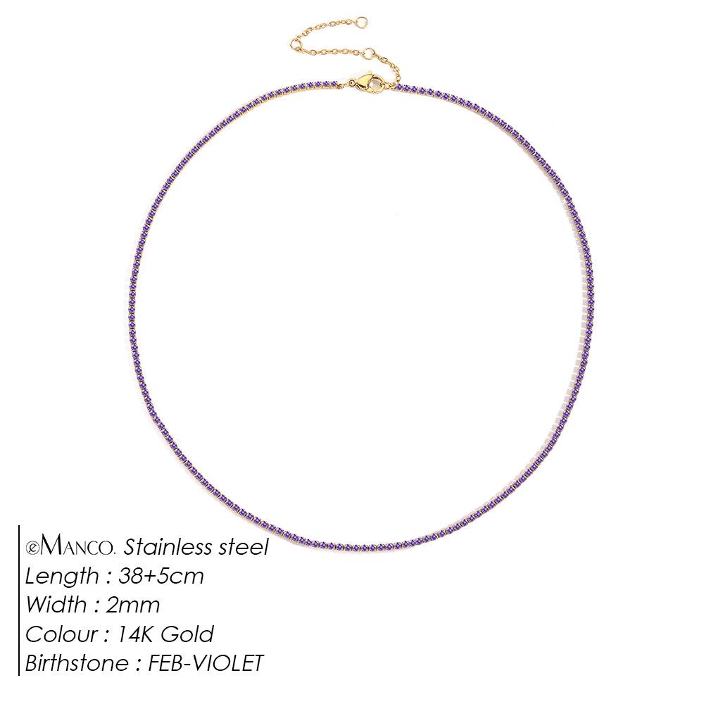 eManco Starry Sky Women's Retro Tennis Necklace - Full Diamond Clavicle Chain with European & American Design, Temperament & Personality Style.