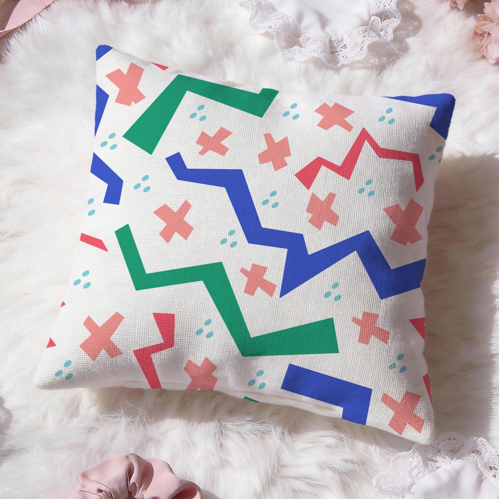 Memphis Seamless Patterns Cushion Cover Premium Comfort Reversible Pillow Cove -Two In One Design for Any Room & Car Interior