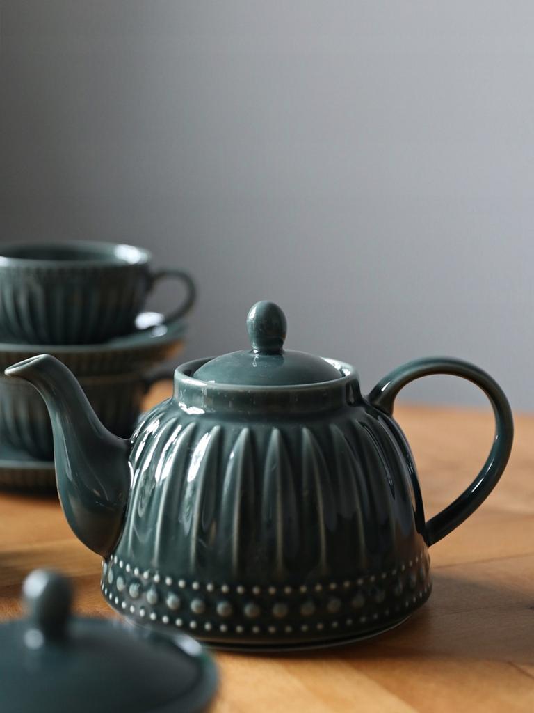 CERAMIC KETTLE JUG FOR TEA COFFEE 1L MOSAIQUE OLIVE Line