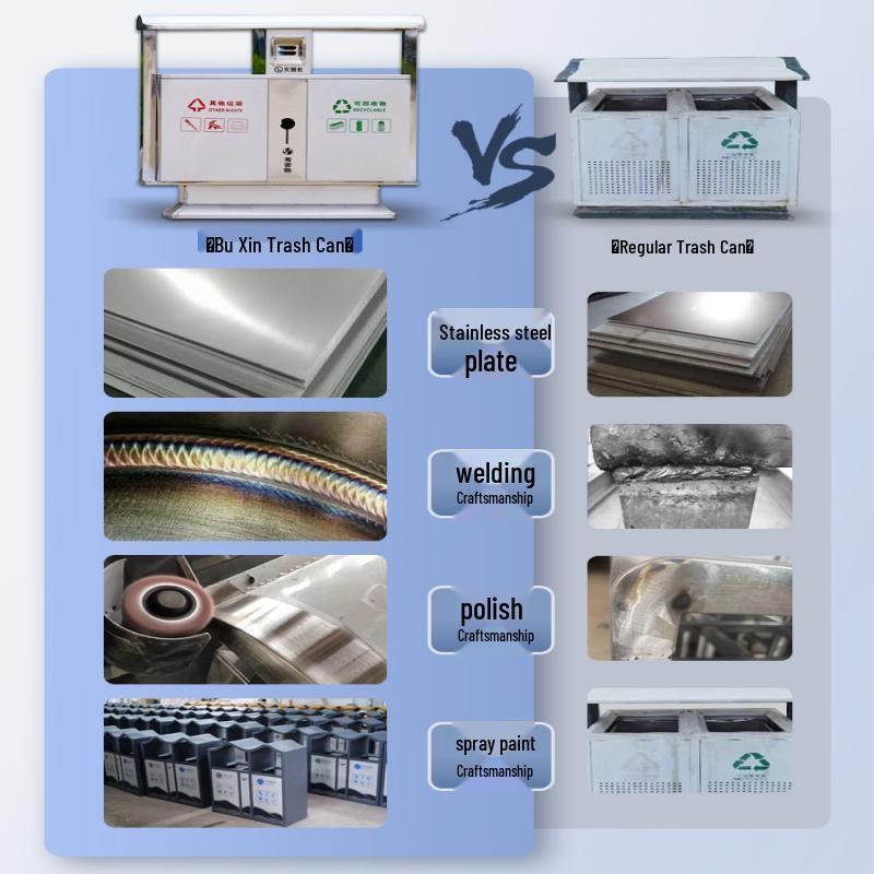 JPHZNB Stainless Steel Classified Trash Can