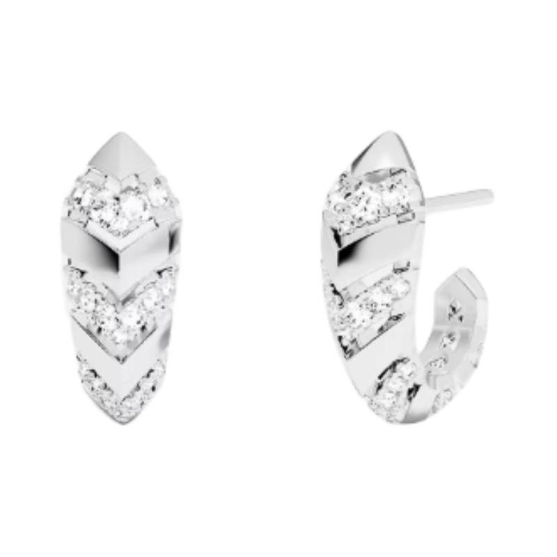 APM Monaco Small simple design earrings for women silver white WE16507OX