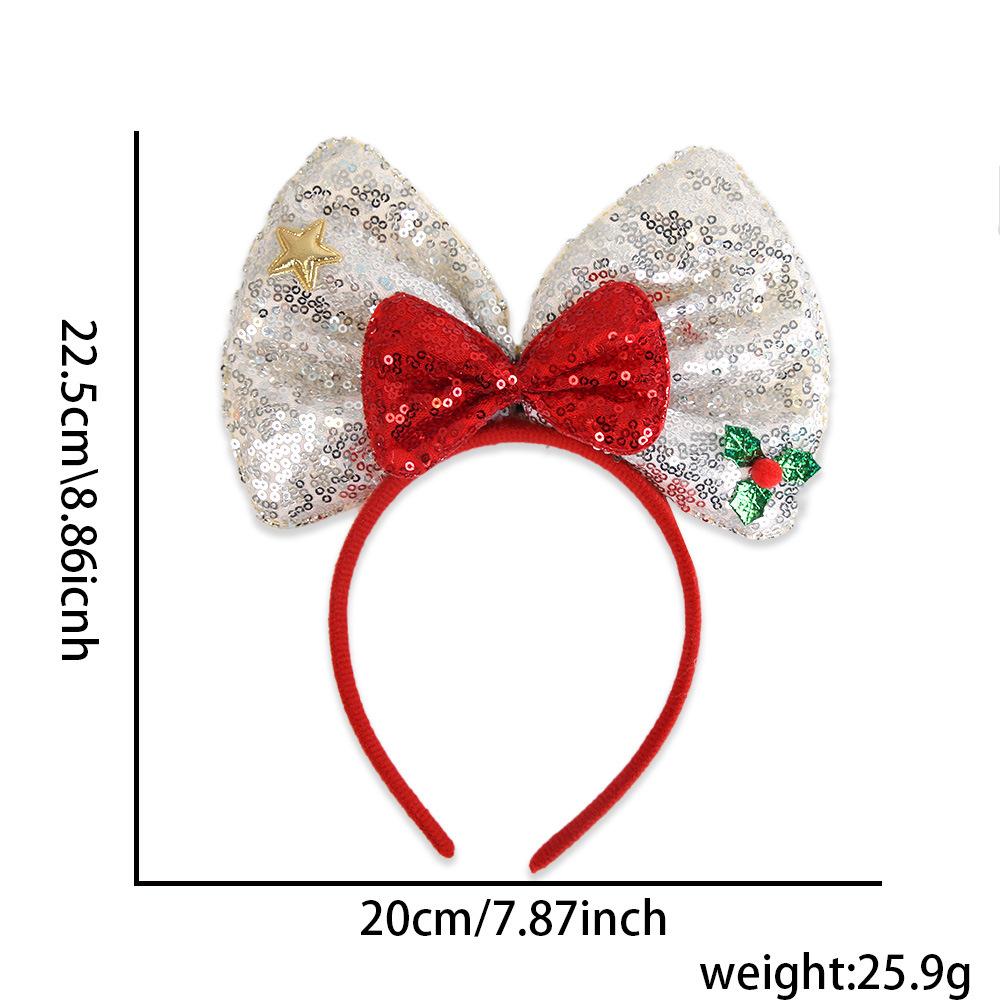 4 Style New Christmas Headband Sequined Bow Headpiece Christmas Party Decoration for Adult Children Navidad Natal Gift