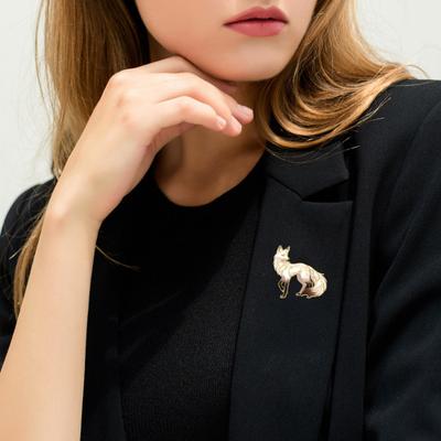 Brooch Pin Cartoon Design Fox Pin UV Zinc Alloy Printing Suits Coats