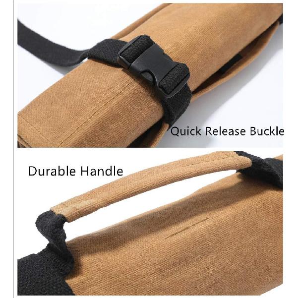 

Tool pouch, Heavy Duty 16OZ Waxed Canvas Tool Organizer Bag, Sturdy and Waterproof (Khaki) чорний