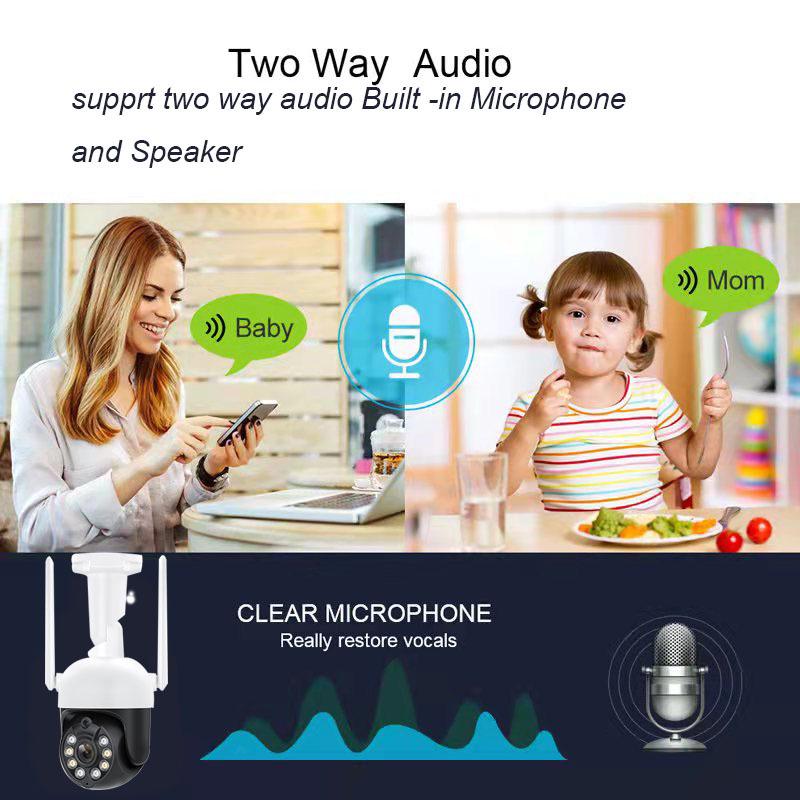 3MP PTZ Wireless Surveillance Kit: 360° Full-Color Night Vision & Two-Way Audio