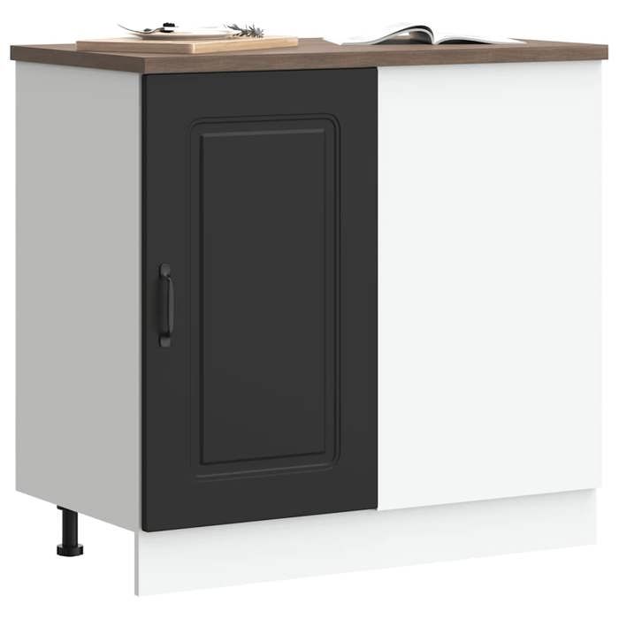 VidaXL Kitchen Cabinet Kalmar Black Engineered Wood, Sink Cabinet, Kitchen Cabinet with Drawer, Kitchen Cabinet 854319