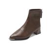 2025 Autumn and Winter Fashion Versatile Foreign Style Pointed Head Thin Medium Heel Thick Heel Temperament Comfortable Simple Small Short Boots Women