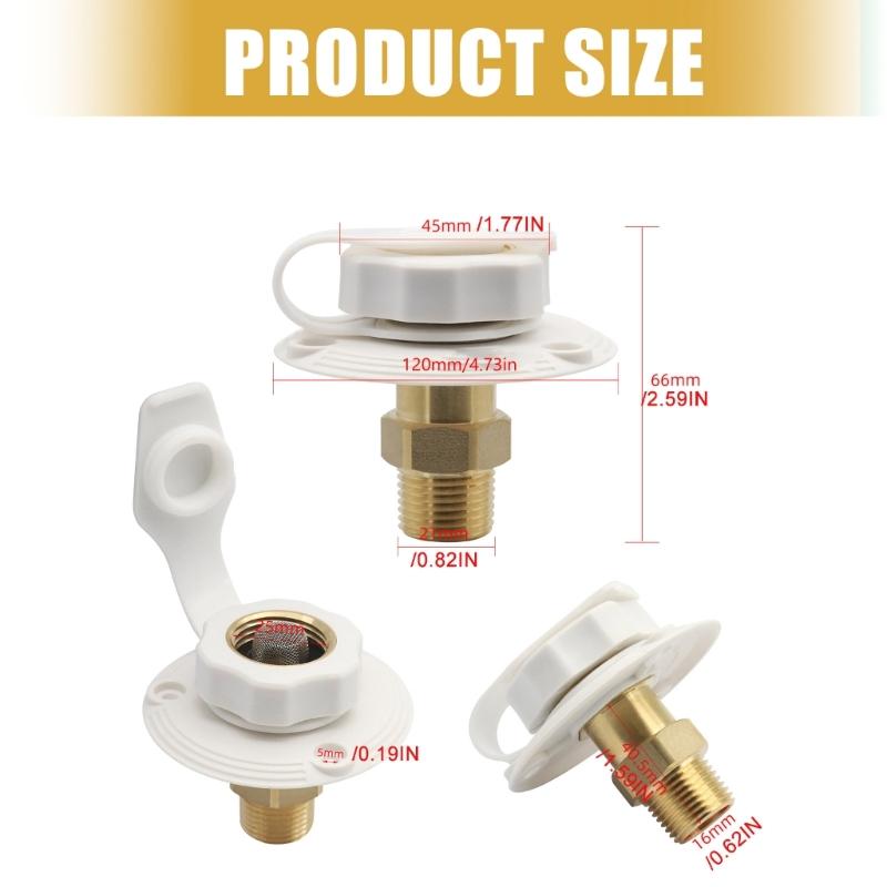Leak Resistant RVs Water Connection Kit Lead Free Brass Components And Universal ABS Housing Water Fill Hatches Inlet