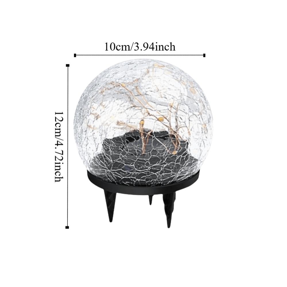 Cracked Glass Solar Lights Auto on/Off Ball Lights Pathway Decoration LED Garden Lights  Landscape