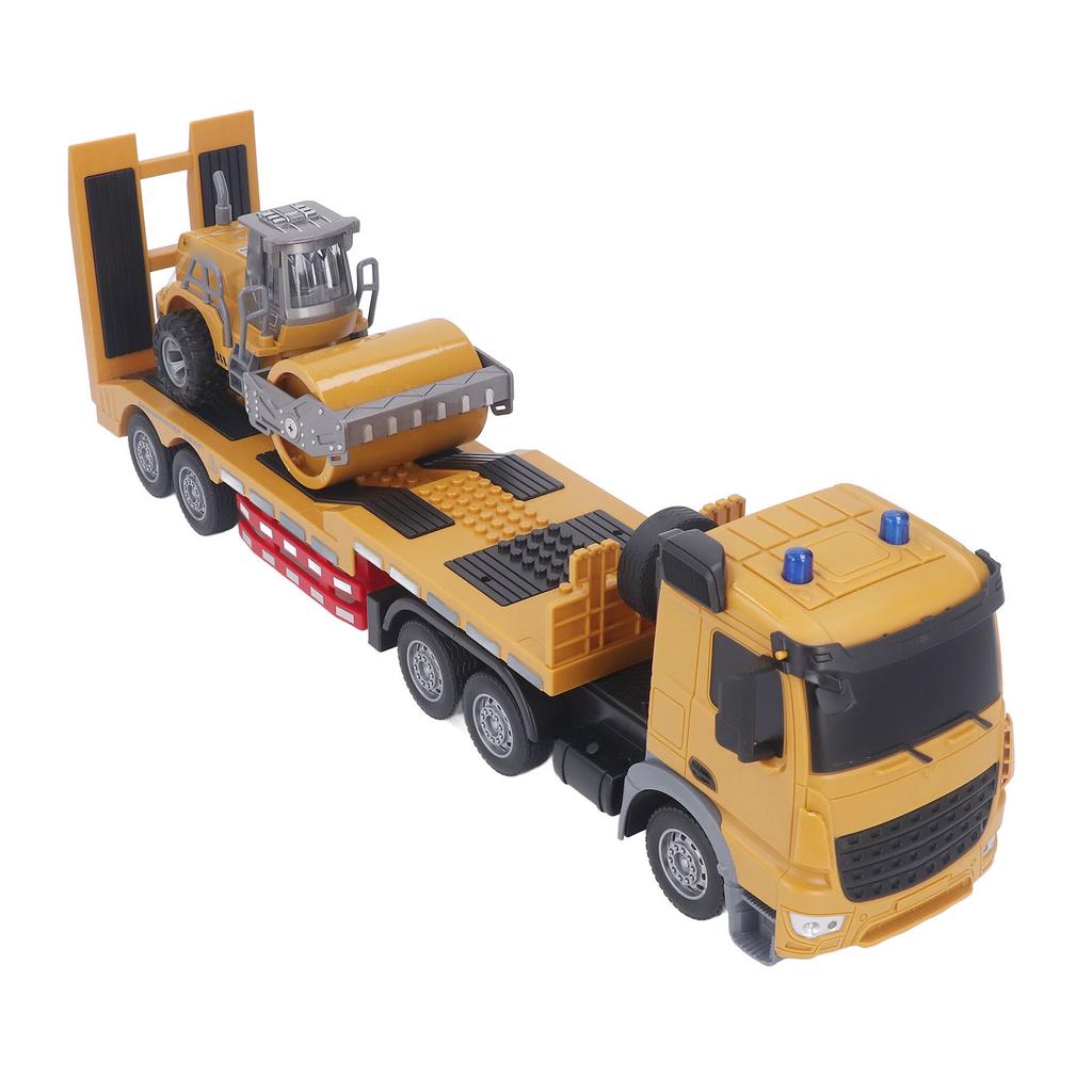 RC Semi Truck with Trailer Realistic Music Large Size Anti Skid Wheels Remote Control Construction