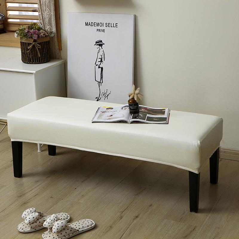 Waterproof PU Leather Dining Bench Cover Removable Stretchable Washable Seat Protector for Kitchen Restaurant