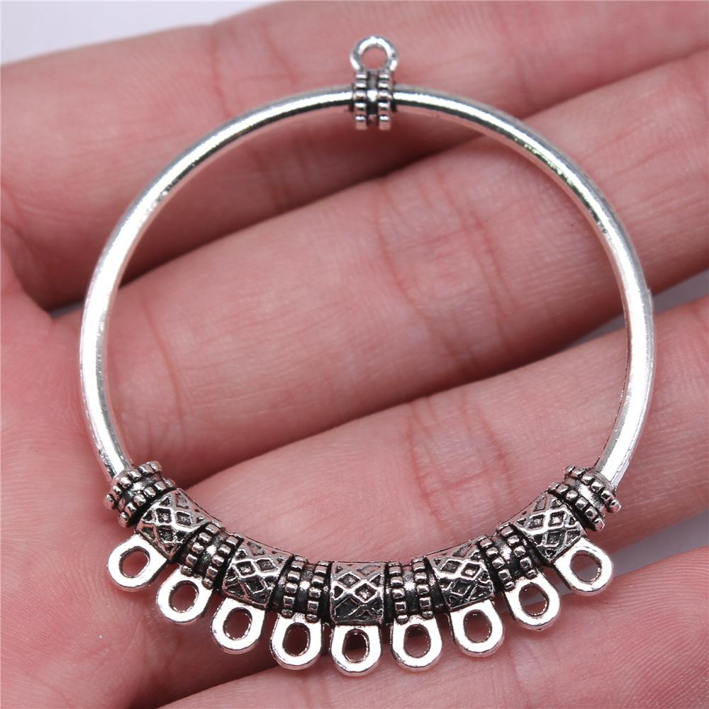 6pcs Antique Silver Color Earring Connector Charms For Jewelry Making Charms Earring Connector Jewelry Findings DIY