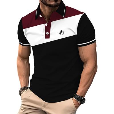 Herren Sommer Poloshirt Lässig Kurzarm Poloshirt Spell Color Knopf Persönlichkeit Poloshirt Herren Oberteile Poloshirt