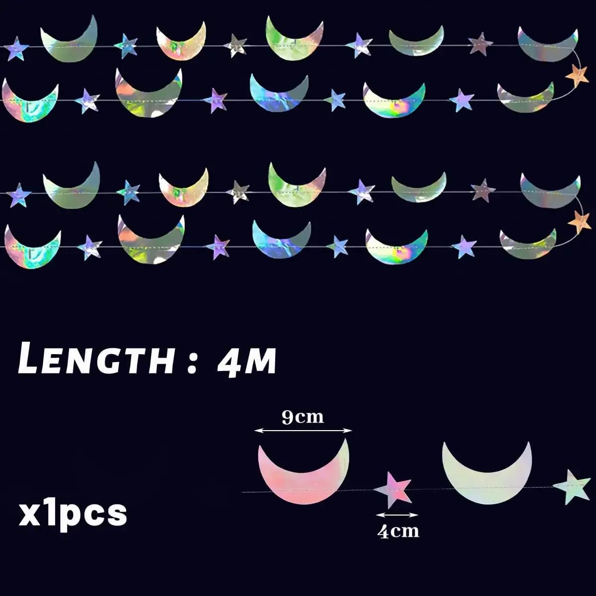 

Лазерний Дзеркальний Папір Зірка Точка Гірлянда для Весілля Дитячої 1-ї Русалочки Вечірки Декорація Бебі Шауер Різдвяний Підвісний Банер