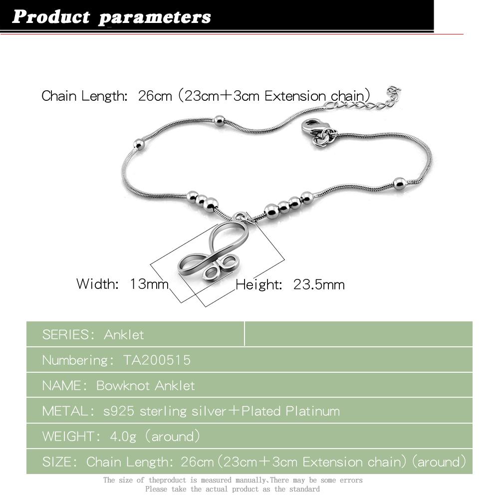 Fußkettchen mit süßem Bogen-Anhänger, Beinarmbänder für Frauen, Fußschmuck, Fußkette, 100 % 925er Sterlingsilber, Freundschaftsgeschenke, erstes Fußkettchen
