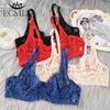 Full Lace Seethrough Bra Women Thin Underwire Bralette Push Up Bra Underwear Lingerie Plus Size Embroidery Brassiere