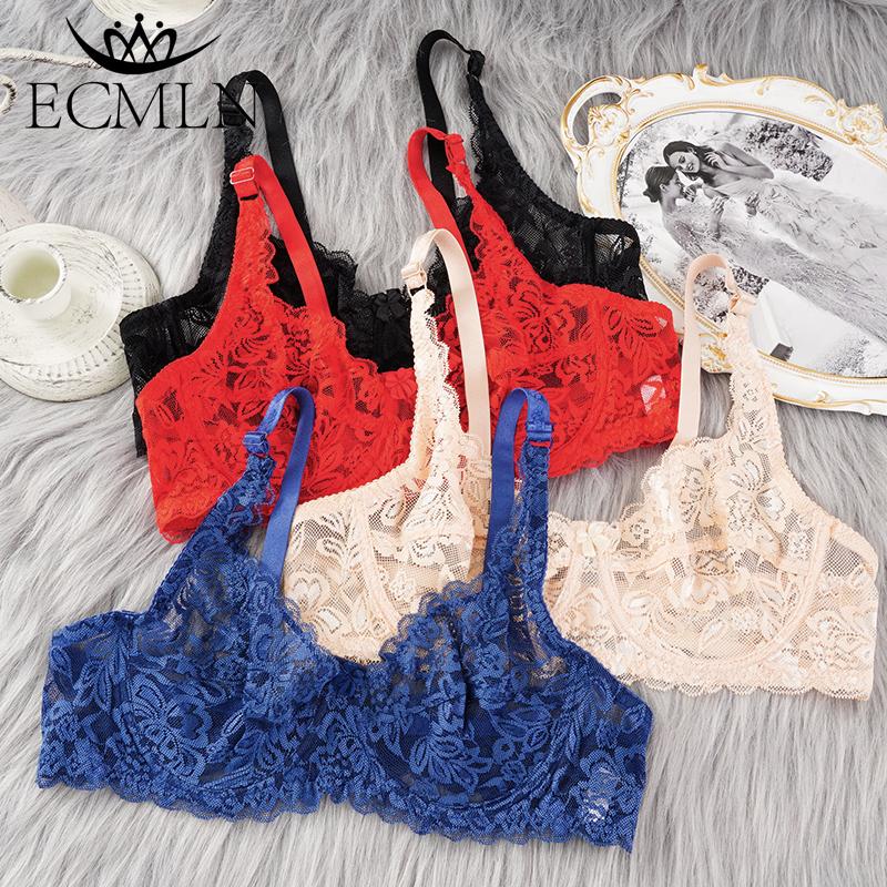 Full Lace Seethrough Bra Women Thin Underwire Bralette Push Up Bra Underwear Lingerie Plus Size Embroidery Brassiere