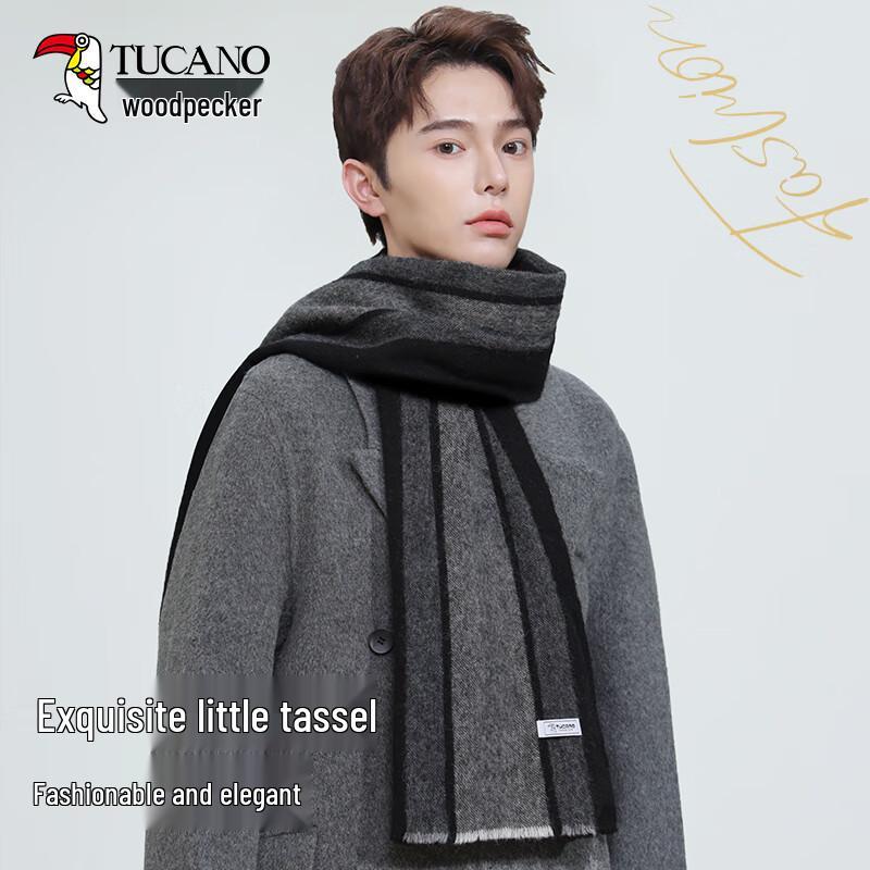 Woodpecker Men's Pure Wool Winter Scarf