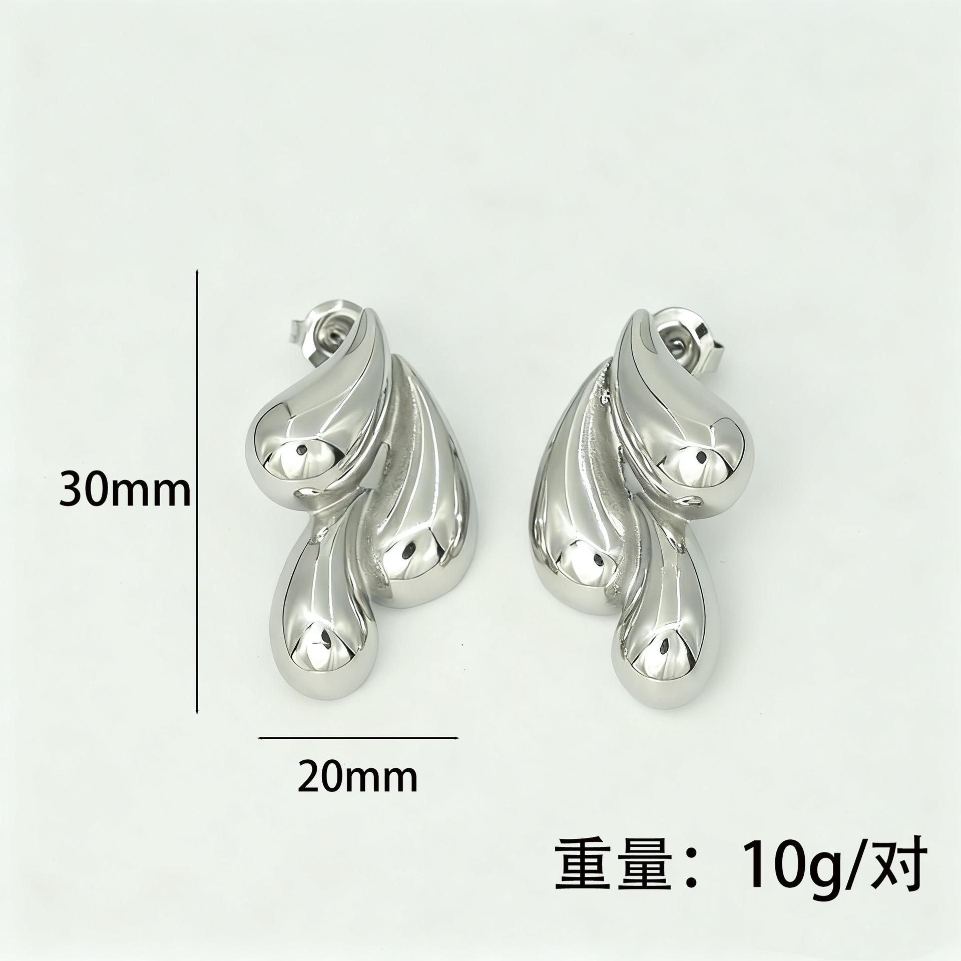 Stainless Steel Multi-Drop Earrings K Gold Premium Sense Earrings Exquisite Cold Wind Earrings Titanium Steel Earrings ready stock